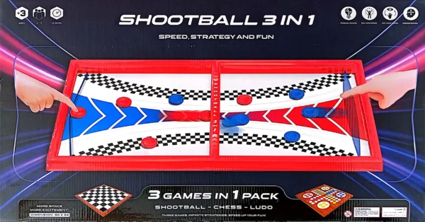 شوتبال 3 بازی (شوتبال،منچ،شطرنج) – SHOOTBALL 3 IN 1