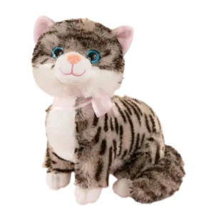 Custom Soft Tiger Cat Plush Toy Stuffed Animal Dolls Simulated Cat Series Cat Toys Photoroom